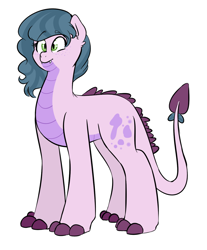 Size: 1024x1235 | Tagged: safe, artist:soft-arthropod, oc, oc only, oc:cinnamon bun, dracony, hybrid, interspecies offspring, next generation, offspring, parent:pinkie pie, parent:spike, parents:pinkiespike, simple background, solo