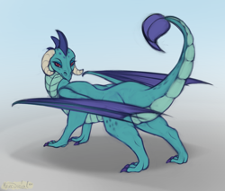 Size: 1200x1022 | Tagged: safe, artist:mercurial64, princess ember, dragon, dragoness, female, feral, gradient background, simple background, solo