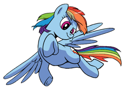 Size: 1080x780 | Tagged: safe, artist:pencils, derpibooru import, edit, idw, rainbow dash, pegasus, pony, spoiler:comic, spoiler:comic73, background removed, cropped, female, flying, mare, simple background, solo, transparent background, underhoof