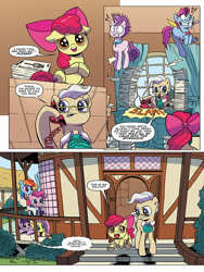 Size: 768x1024 | Tagged: safe, artist:pencils, derpibooru import, idw, apple bloom, fluttershy, mayor mare, pinkie pie, rainbow dash, rarity, twilight sparkle, twilight sparkle (alicorn), alicorn, earth pony, pegasus, pony, unicorn, spoiler:comic, spoiler:comic79, preview