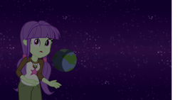 Size: 2000x1125 | Tagged: safe, artist:trohobo, starlight, equestria girls, background human, clothes, confused, frown, giantess, jewelry, looking at you, macro, necklace, open mouth, planet, solo, space, stars, wallpaper, wat, wide eyes