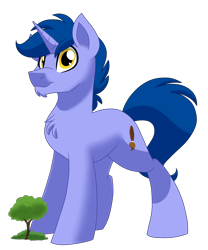 Size: 1500x1800 | Tagged: safe, oc, oc only, oc:splash stroke, pony, unicorn, fluffy, giant pony, macro, male, solo, stallion, tree