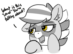 Size: 1280x958 | Tagged: safe, artist:pabbley, oc, oc only, oc:bandy cyoot, raccoon pony, ask, dialogue, open mouth, seems legit, solo, tumblr