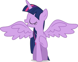 Size: 5200x4160 | Tagged: safe, artist:tomfraggle, twilight sparkle, twilight sparkle (alicorn), alicorn, pony, absurd resolution, eyes closed, female, mare, simple background, solo, spread wings, transparent background, vector