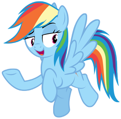 Size: 7100x7000 | Tagged: safe, artist:tardifice, rainbow dash, pegasus, pony, no second prances, absurd resolution, female, floating, mare, open mouth, raised hoof, simple background, solo, transparent background, underhoof, vector