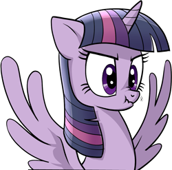 Size: 977x965 | Tagged: safe, artist:pencils, twilight sparkle, twilight sparkle (alicorn), alicorn, pony, cute, scrunchy face, solo, twiabetes