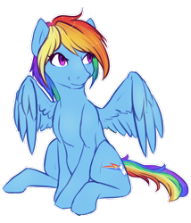 Size: 600x700 | Tagged: safe, artist:antleris, rainbow dash, pegasus, pony, simple background, sitting, solo, transparent background