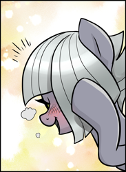 Size: 964x1320 | Tagged: safe, artist:pencils, limestone pie, earth pony, pony, comic:anon's pie adventure, blushing, cropped, cute, female, limabetes, mare, open mouth, solo