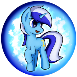 Size: 2539x2539 | Tagged: safe, artist:flamevulture17, minuette, pony, unicorn, commission, female, open mouth, orb, raised hoof, smiling, solo