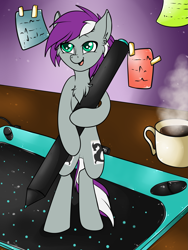 Size: 2625x3500 | Tagged: safe, artist:fkk, oc, oc only, oc:wyvern writer, pony, bipedal, both cutie marks, coffee, commission, male, micro, nudity, solo, stallion, stylus, tablet, ych result