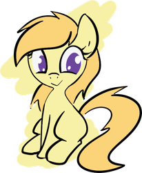 Size: 597x724 | Tagged: artist needed, safe, noi, blank flank, female, filly, smiling, solo