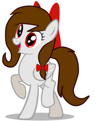 Size: 3500x4256 | Tagged: safe, artist:rsa.fim, oc, oc only, oc:whisper hope, pegasus, pony, absurd resolution, bow, derp, female, mexican, red eyes, ribbon, simple background, smiling, solo, transparent background, vector