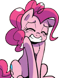 Size: 230x303 | Tagged: safe, artist:pencils, derpibooru import, idw, pinkie pie, earth pony, pony, spoiler:comic, spoiler:comic69, background removed, cute, diapinkes, female, mare, official comic, simple background, solo, transparent background