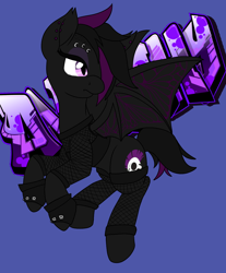 Size: 1000x1205 | Tagged: safe, artist:glacierfrostclaw, oc, oc only, oc:anarchy, bat pony, pony, anarchist, anarcho-punk, graffiti, piercing, punk, solo, tattoo