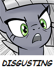 Size: 179x234 | Tagged: safe, artist:pencils, limestone pie, earth pony, pony, comic:anon's pie adventure, comic, disgusted, female, reaction image, solo