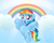 Size: 1024x825 | Tagged: safe, artist:aleximusprime, rainbow dash, pegasus, pony, chubby, cloud, cloudy, cute, dashabetes, filly, filly rainbow dash, flying, looking at you, open mouth, rainbow, smiling, solo, spread wings