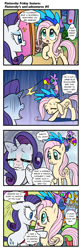 Size: 624x1920 | Tagged: safe, artist:pencils, derpibooru import, fluttershy, rarity, bird, pegasus, pony, unicorn, comic:fluttershy's anti-adventures, comic, crying, eyes closed, female, looking at each other, mare, marshmelodrama, open mouth, slice of life