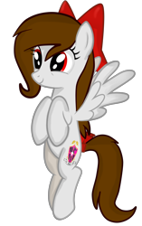 Size: 3000x4779 | Tagged: safe, artist:rsa.fim, oc, oc only, oc:whisper hope, pegasus, pony, absurd resolution, bow, cutie mark, female, mexican, red eyes, ribbon, simple background, solo, tail bow, tail wrap, transparent background, unitárium, vector