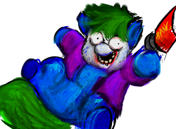 Size: 960x704 | Tagged: safe, artist:kmeb, fluffy pony, batman, fluffy pony original art, fucking horrifying, the joker