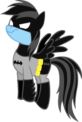 Size: 682x1018 | Tagged: safe, artist:megaman295, derpibooru import, rainbow dash, pegasus, pony, batman, batmare, clothes, cosplay, costume, crossover, simple background, solo, transparent background, vector