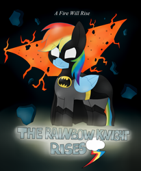 Size: 1485x1800 | Tagged: safe, artist:blackbewhite2k7, derpibooru import, rainbow dash, pegasus, pony, batman, crossover, movie poster, parody, the dark knight rises