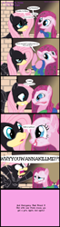 Size: 640x2415 | Tagged: safe, artist:shiki01, derpibooru import, fluttershy, pinkie pie, earth pony, pegasus, pony, as presented by ponies, batman, crossover, the dark knight