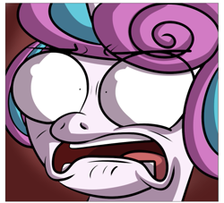 Size: 511x463 | Tagged: safe, artist:the-lewd-raccoon, princess flurry heart, alicorn, pony, unicorn, bust, open mouth, portrait, reaction image, shocked, shrunken pupils, solo, trauma, wide eyes, wtf face