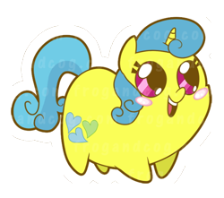 Size: 560x494 | Tagged: safe, artist:coggler, artist:frog&cog, artist:gopherfrog, lemon hearts, pony, unicorn, chubbie, open mouth, simple background, solo, transparent background