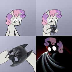 Size: 2000x2000 | Tagged: safe, sweetie belle, batman, exploitable meme, meme, sweetie's note meme