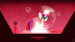 Size: 1920x1080 | Tagged: safe, artist:antylavx, artist:dashiesparkle, moondancer, glasses, glow, lens flare, vector, wallpaper