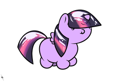 Size: 3000x2000 | Tagged: safe, artist:doggonepony, twilight sparkle, twilight sparkle (alicorn), alicorn, pony, chibi, chubby, female, mare, shiny, solo