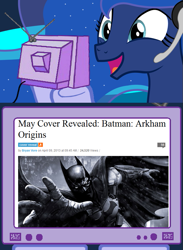 Size: 563x769 | Tagged: safe, princess luna, alicorn, pony, batman, exploitable meme, gamer luna, tv meme