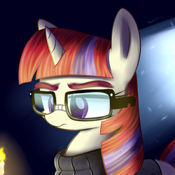 Size: 1000x1000 | Tagged: safe, artist:acersiii, moondancer, pony, unicorn, female, glasses, horn, mare, solo