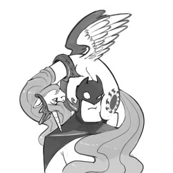 Size: 1280x1280 | Tagged: safe, artist:kevinsano, princess celestia, alicorn, pony, batman, grayscale, monochrome