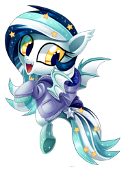 Size: 1600x2134 | Tagged: safe, artist:centchi, oc, oc only, oc:wistful galaxy, bat pony, pony, bat pony oc, chibi, clothes, female, hoodie, mare, simple background, solo, transparent background, watermark