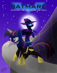 Size: 2550x3300 | Tagged: safe, artist:lanceomikron, mare do well, twilight sparkle, actor allusion, batgirl, batman, batman the animated series, batmare, crossover, high res, voice actor joke