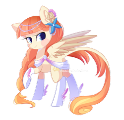 Size: 800x777 | Tagged: safe, artist:riouku, oc, oc only, oc:belle serene, pegasus, pony, clothes, female, mare, socks, solo
