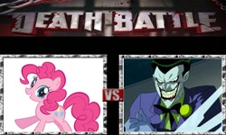 Size: 1080x648 | Tagged: safe, artist:darthwill3, derpibooru import, pinkie pie, earth pony, pony, batman, crossover, death battle, meme, meta, the joker