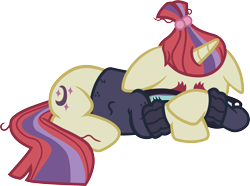 Size: 2640x1959 | Tagged: safe, artist:davidsfire, moondancer, unicorn, amending fences, clothes, crying, cute, dancerbetes, floppy ears, prone, simple background, solo, sweater, transparent background, vector