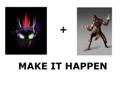 Size: 1008x801 | Tagged: safe, king sombra, pony, unicorn, the crystal empire, all caps, batman, crossover, exploitable meme, make it happen, meme, meta, scarecrow