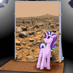 Size: 1000x1000 | Tagged: safe, artist:texasuberalles, part of a set, starlight glimmer, pony, unicorn, fanfic:the maretian, colored hooves, crossover, fanfic, fanfic art, female, mare, mars, pose, solo