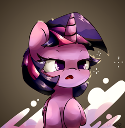 Size: 3241x3329 | Tagged: safe, artist:bloodatius, twilight sparkle, twilight sparkle (alicorn), alicorn, pony, cute, frown, high res, lidded eyes, open mouth, raised hoof, sleepy, solo, tired