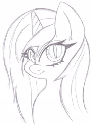 Size: 1487x2061 | Tagged: safe, artist:comet0ne, oc, oc only, pony, unicorn, bust, female, portrait, sketch, solo