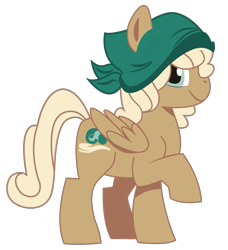 Size: 871x953 | Tagged: safe, artist:dbkit, oc, oc only, oc:sandy shell, bandana, chubby, crack shipping, offspring, parent:derpy hooves, parent:hoops, parents:ditzyhoops, solo