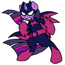 Size: 2446x2425 | Tagged: safe, artist:dfectivedvice, artist:edcom02, twilight sparkle, pony, unicorn, batgirl, batman, batmare, clothes, costume, crossover, dc comics, simple background, solo, superhero, transparent background