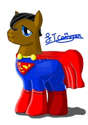 Size: 752x1063 | Tagged: safe, artist:j-corrigan-93, ponified, simple background, solo, superman, white background