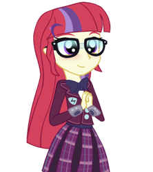 Size: 800x900 | Tagged: safe, artist:ultrard, moondancer, equestria girls, clothes, crystal prep academy uniform, equestria girls-ified, glasses, school uniform, simple background, solo, transparent background