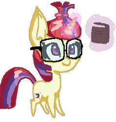 Size: 285x300 | Tagged: safe, artist:foxgalthefirst, moondancer, book, cute, dancerbetes, glasses, missing accessory, solo