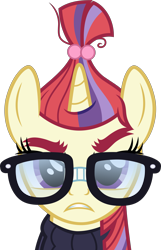 Size: 3211x5000 | Tagged: safe, artist:dashiesparkle, moondancer, .svg available, angry, clothes, glare, glasses, simple background, solo, sweater, transparent background, vector