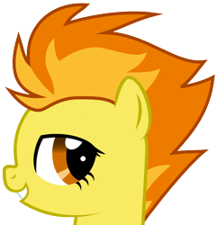 Size: 684x711 | Tagged: safe, artist:derphed, spitfire, pegasus, pony, .svg available, bust, looking back, portrait, simple background, smiling, solo, svg, transparent background, vector